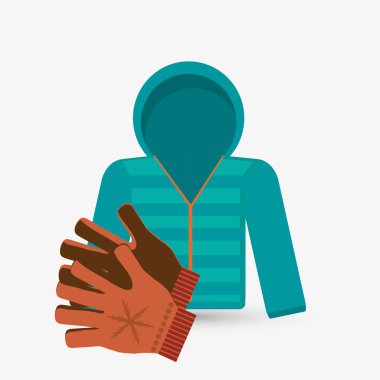 Kış tasarım. Spor idolü. Renkli resimde, vektör