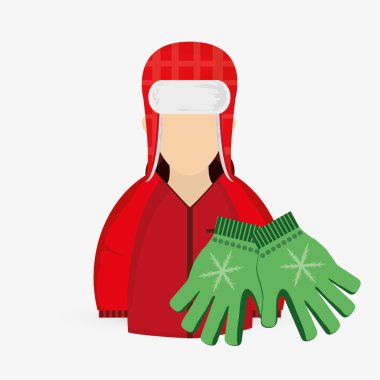 Kış tasarım. Spor idolü. Renkli resimde, vektör