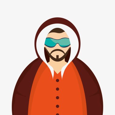 Kış tasarım. Spor idolü. Renkli resimde, vektör