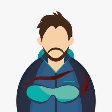 Kış tasarım. Spor idolü. Renkli resimde, vektör