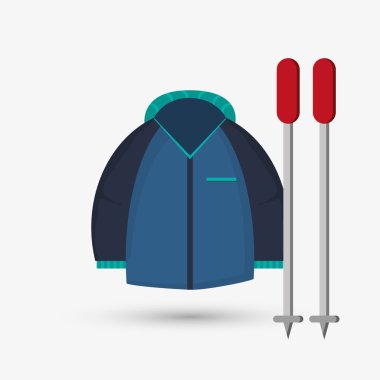 Kış tasarım. Spor idolü. Renkli resimde, vektör