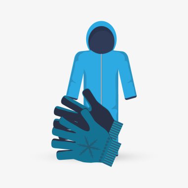 Kış tasarım. Spor idolü. Renkli resimde, vektör