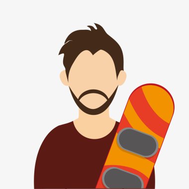 Kış tasarım. Spor idolü. Renkli resimde, vektör