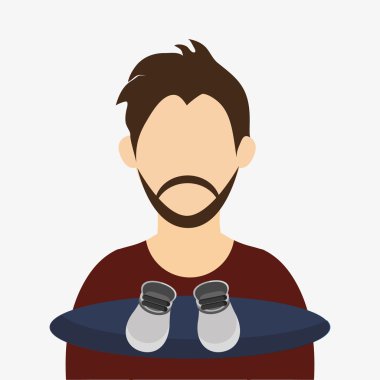 Kış tasarım. Spor idolü. Renkli resimde, vektör