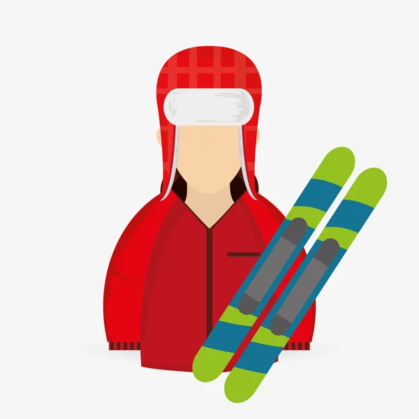 Winter ontwerp. Het pictogram van de sport. Kleurrijke afbeelding, vector — Stockvector