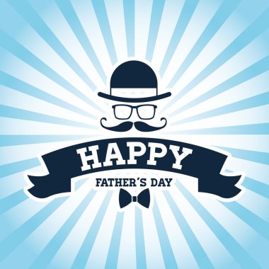 Happy Fathers day design. vintage icon. Colorful illustration