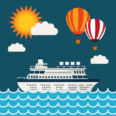 Yaz tasarım. Tatil simgesi. Renkli resimde, vektör