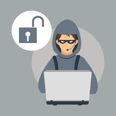 Internet güvenlik tasarım. Sistem kutsal kişilerin resmi. Renkli resimde, vektör