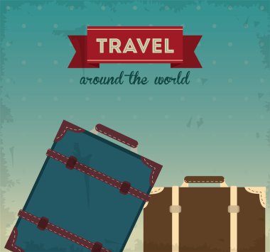 Tasarım seyahat. Turizm simgesi. Vintage illüstrasyon.