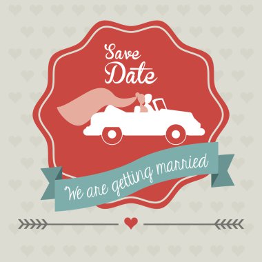 Evli tasarım. Düğün simgesi. Düz illüstrasyon