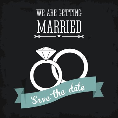 Evli tasarım. Düğün simgesi. Düz illüstrasyon