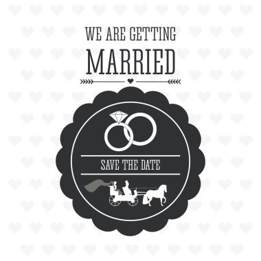 Evli tasarım. Düğün simgesi. Düz illüstrasyon