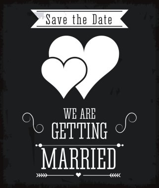 Evli tasarım. Düğün simgesi. Düz illüstrasyon