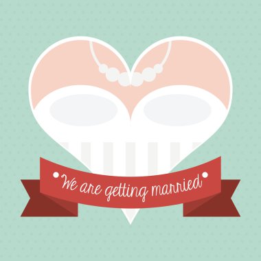 Evli tasarım. Düğün simgesi. Düz illüstrasyon