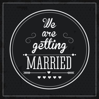 Evli tasarım. Düğün simgesi. Düz illüstrasyon