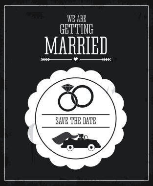 Evli tasarım. Düğün simgesi. Düz illüstrasyon