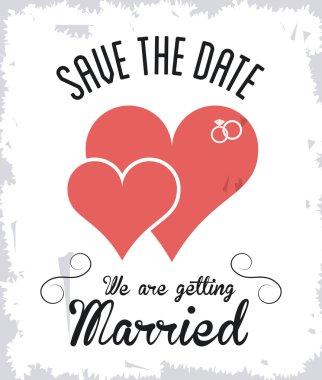 Evli tasarım. Düğün simgesi. Düz illüstrasyon