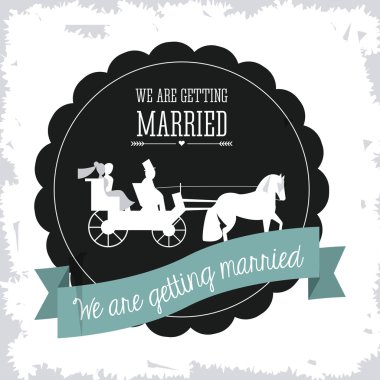 Evli tasarım. Düğün simgesi. Düz illüstrasyon