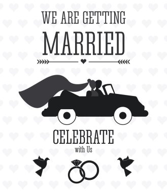 Evli tasarım. Düğün simgesi. Düz illüstrasyon