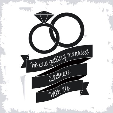 Evli tasarım. Düğün simgesi. Düz illüstrasyon