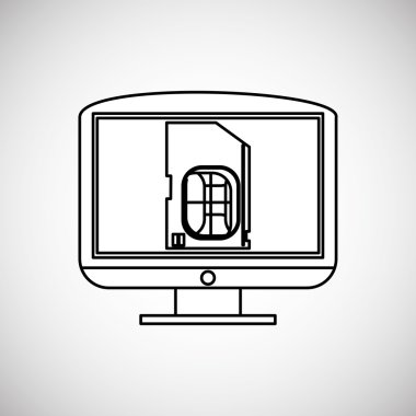 Teknoloji tasarım. ortam simgesi. Renkli resimde, vektör