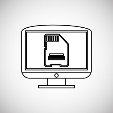 Teknoloji tasarım. ortam simgesi. Renkli resimde, vektör