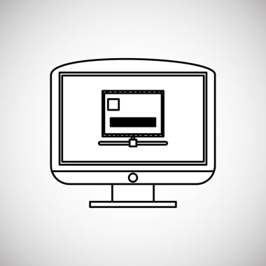 Teknoloji tasarım. ortam simgesi. Renkli resimde, vektör