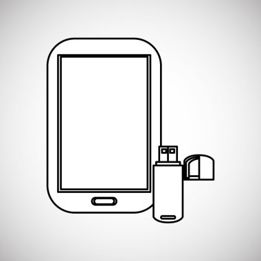 Teknoloji tasarım. ortam simgesi. Renkli resimde, vektör