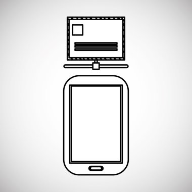 Teknoloji tasarım. ortam simgesi. Renkli resimde, vektör