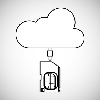 Teknoloji tasarım. ortam simgesi. Renkli resimde, vektör