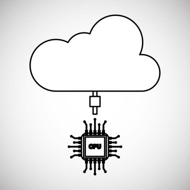 Teknoloji tasarım. ortam simgesi. Renkli resimde, vektör
