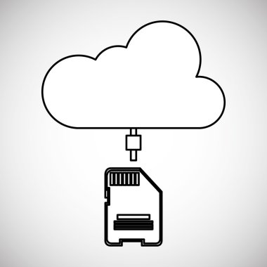 Teknoloji tasarım. ortam simgesi. Renkli resimde, vektör