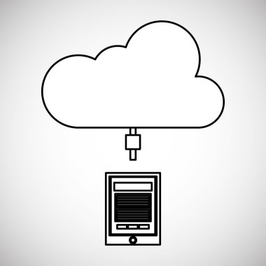 Teknoloji tasarım. ortam simgesi. Renkli resimde, vektör