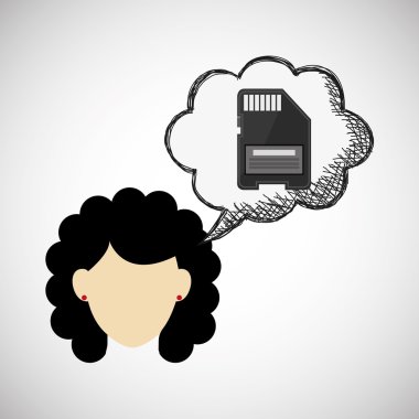 Teknoloji tasarım. ortam simgesi. Renkli resimde, vektör