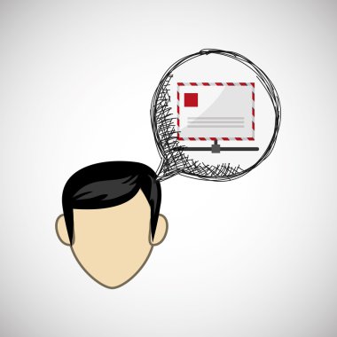 Teknoloji tasarım. ortam simgesi. Renkli resimde, vektör