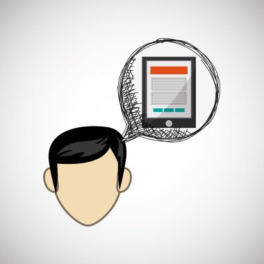 Teknoloji tasarım. ortam simgesi. Renkli resimde, vektör