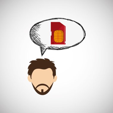 Teknoloji tasarım. ortam simgesi. Renkli resimde, vektör