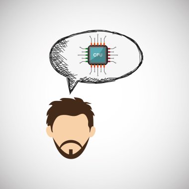 Teknoloji tasarım. ortam simgesi. Renkli resimde, vektör