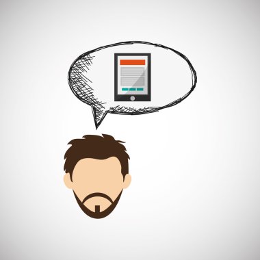 Teknoloji tasarım. ortam simgesi. Renkli resimde, vektör