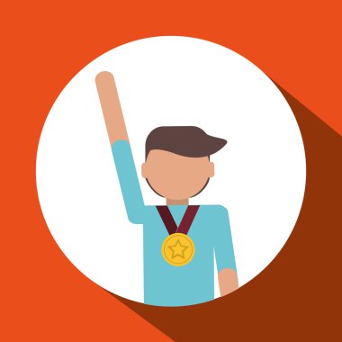 Kazanan tasarım. Başarı kavramı. Düz illüstrasyon, vektör