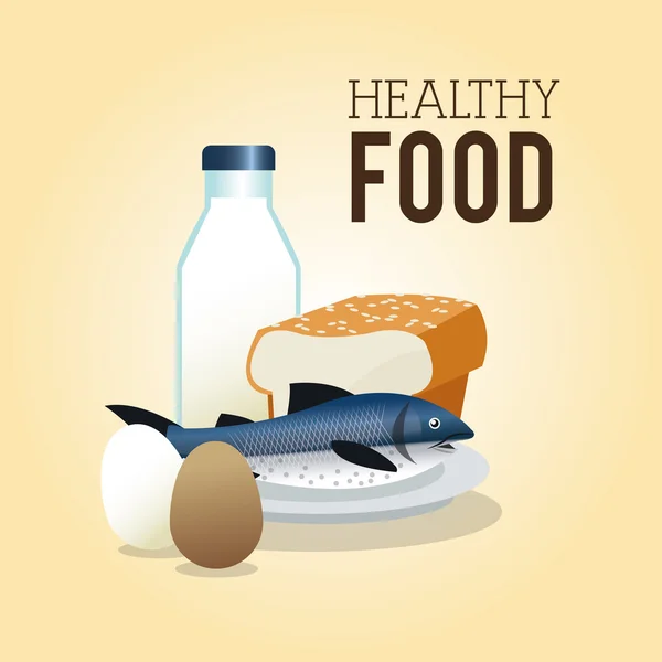 Diseño de alimentos saludables. Icono orgánico. Ilustración colorida — Vector de stock