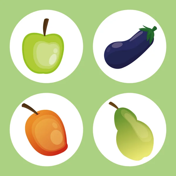 Design alimentaire sain. Icône organique. Illustration colorée — Image vectorielle