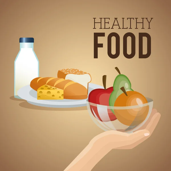 Diseño de alimentos saludables. Icono orgánico. Ilustración colorida — Archivo Imágenes Vectoriales