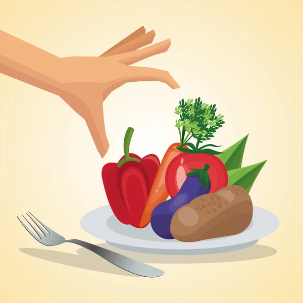 Healthy food design. Organic icon. Colorfull illustration — Stock Vector