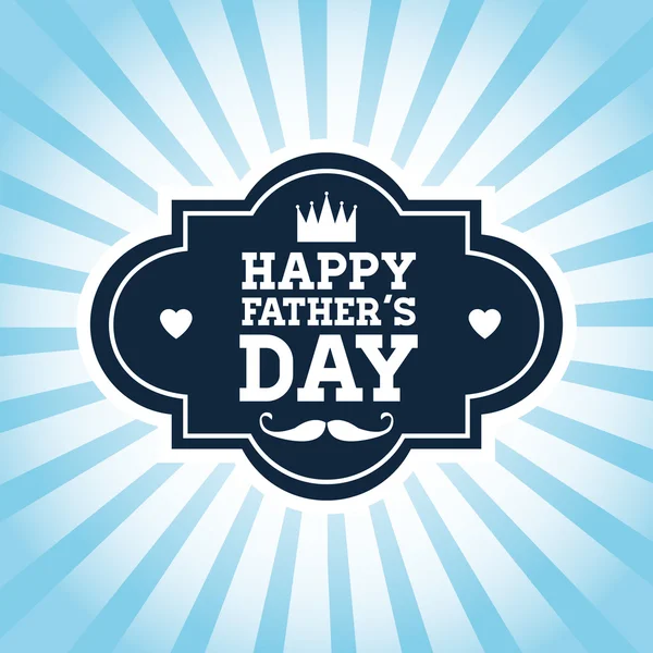 Happy Fathers day design. vintage icon. Colorful illustration — 图库矢量图片