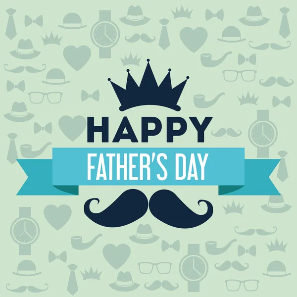 Happy Fathers day design. vintage icon. Colorful illustration — 图库矢量图片