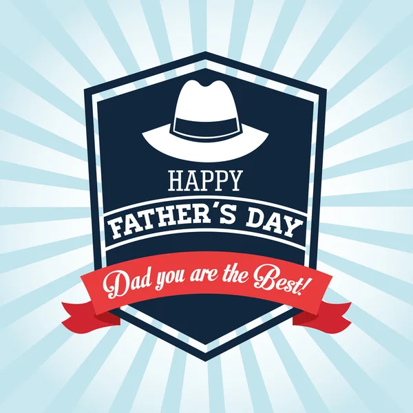 Happy Fathers Day design. винтажная икона. Красочная иллюстрация — стоковый вектор