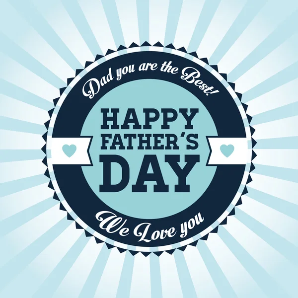 Happy Fathers day design. vintage icon. Colorful illustration — 图库矢量图片
