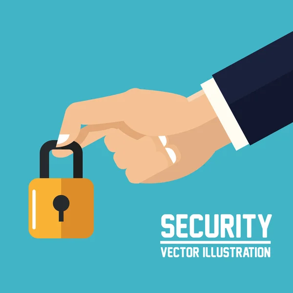 Diseño de seguridad en Internet. Icono del sistema. Ilustración colorida, vector — Vector de stock