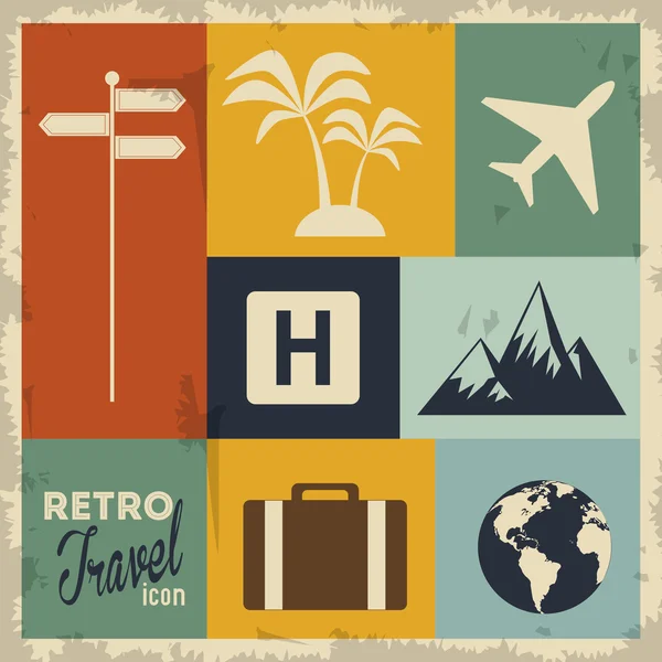 Utazás tervezés. Turizmus ikonra. Vintage illusztráció. — Stock Vector